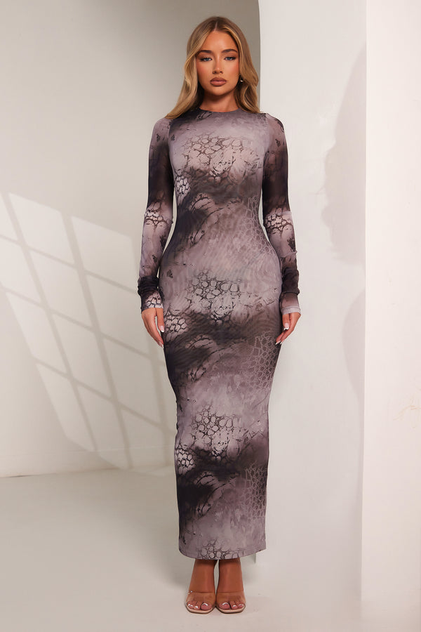 The Zol Midaxi Dress- Snake print