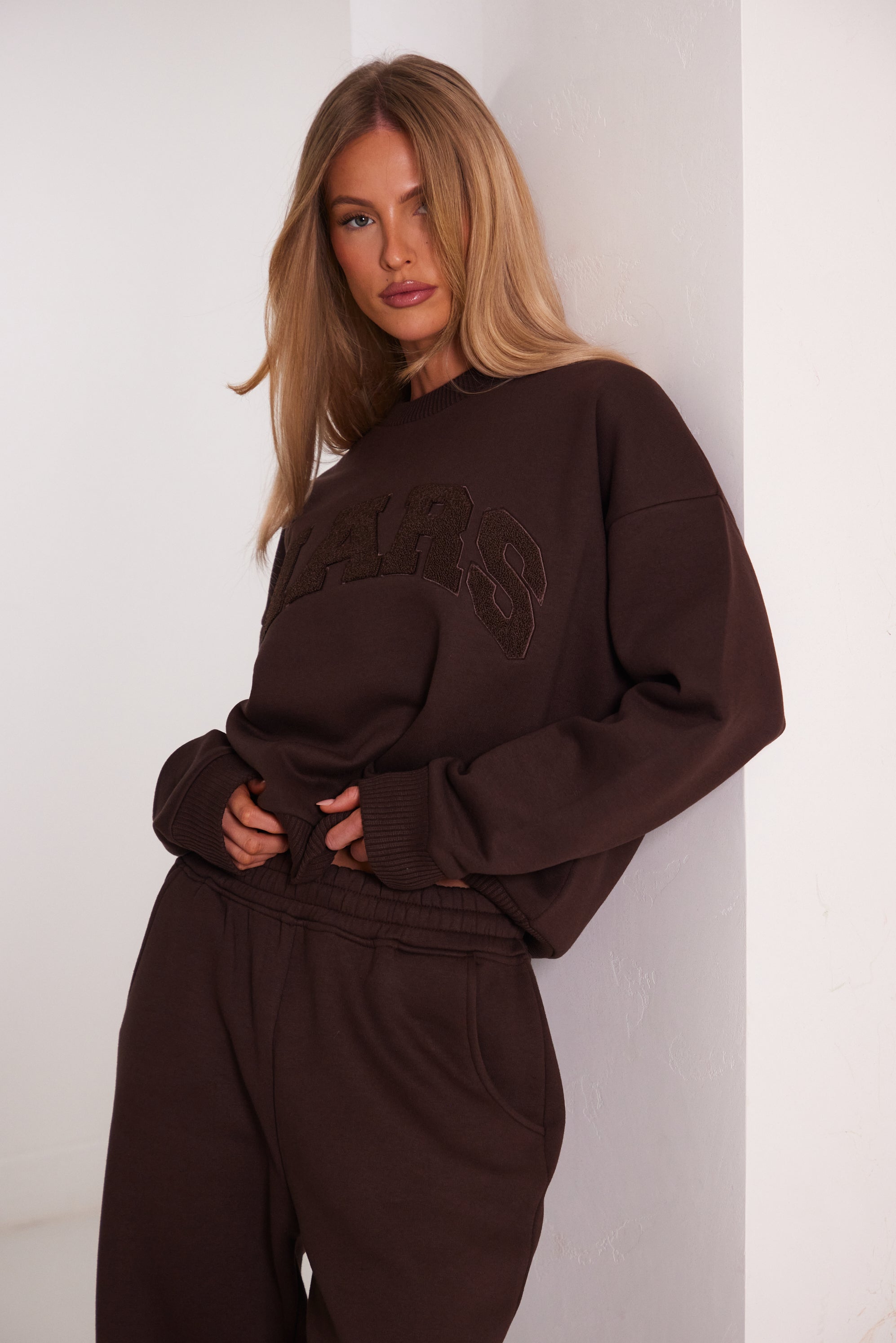 The Mars Varsity Sweatshirt Chocolate Brown marsthelabel