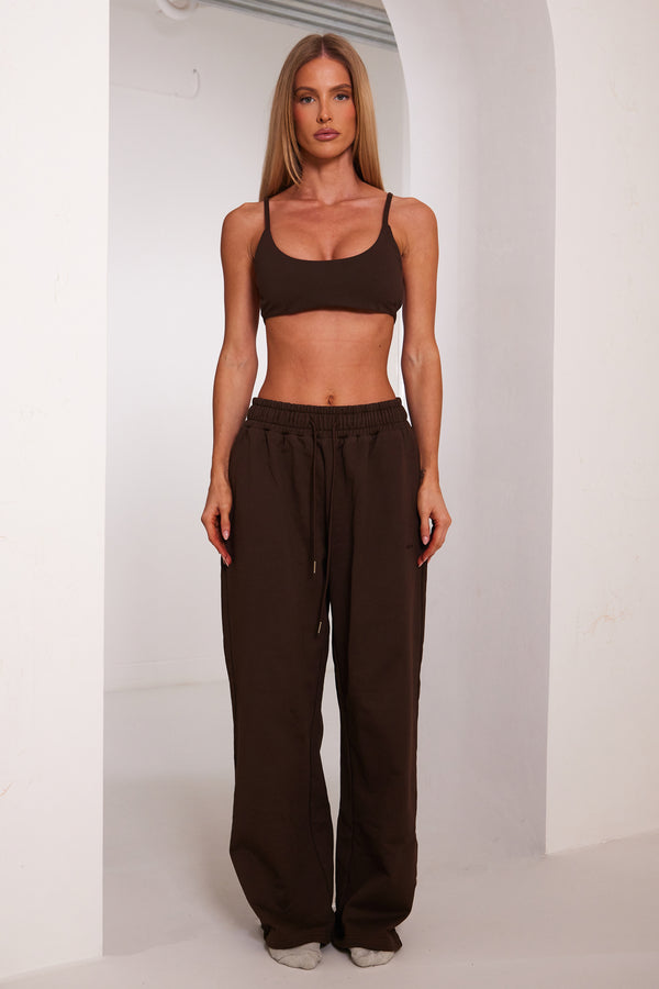 The Wide Leg Joggers - Brown