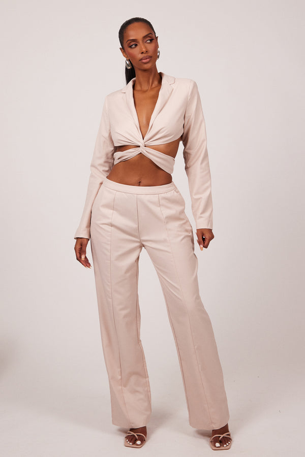 The Thea Suit Trousers - Pink Nude