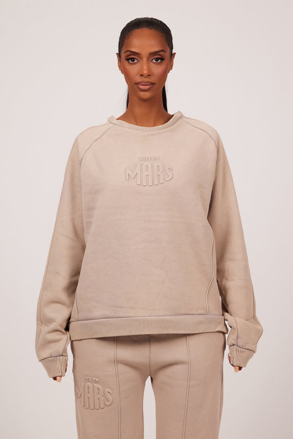 The Embossed Sweatshirt - Stone