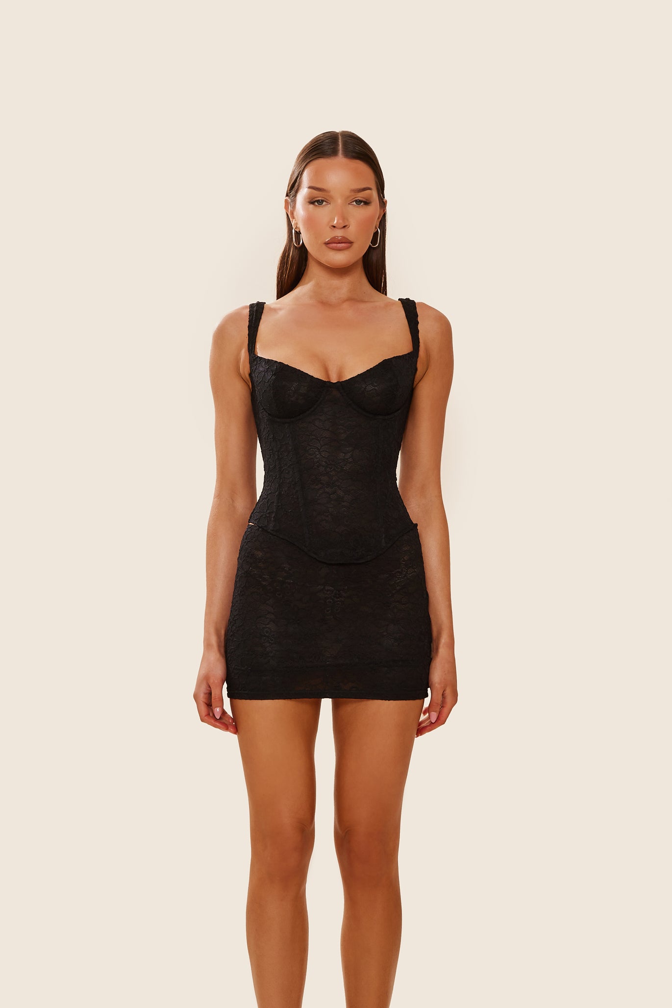 The Cinched Lace Black Corset Top | Black Lace Up Corset