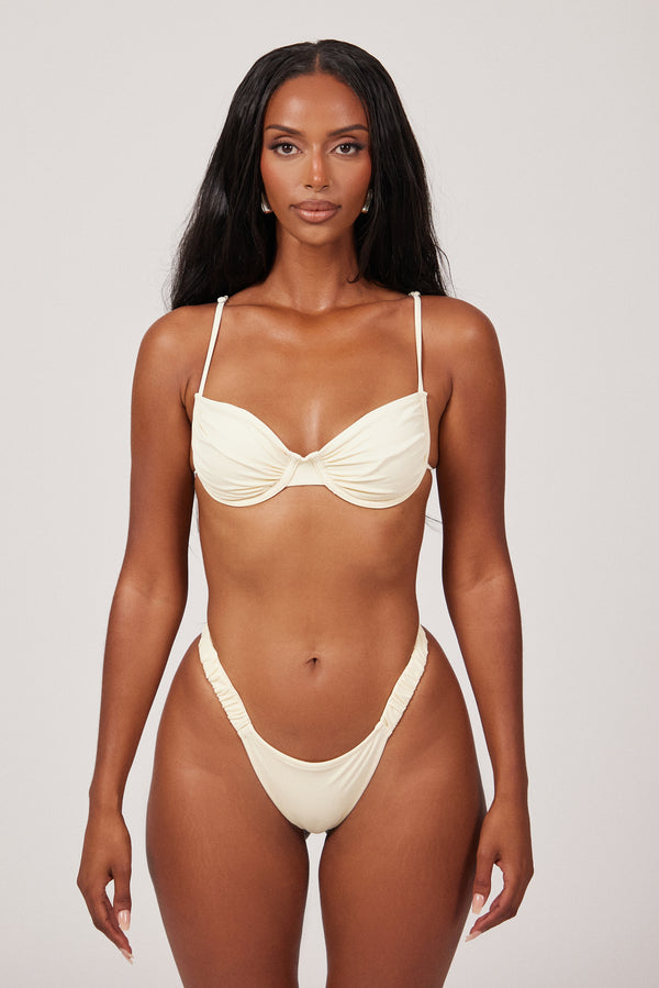 Ruched cup bikini - Cream