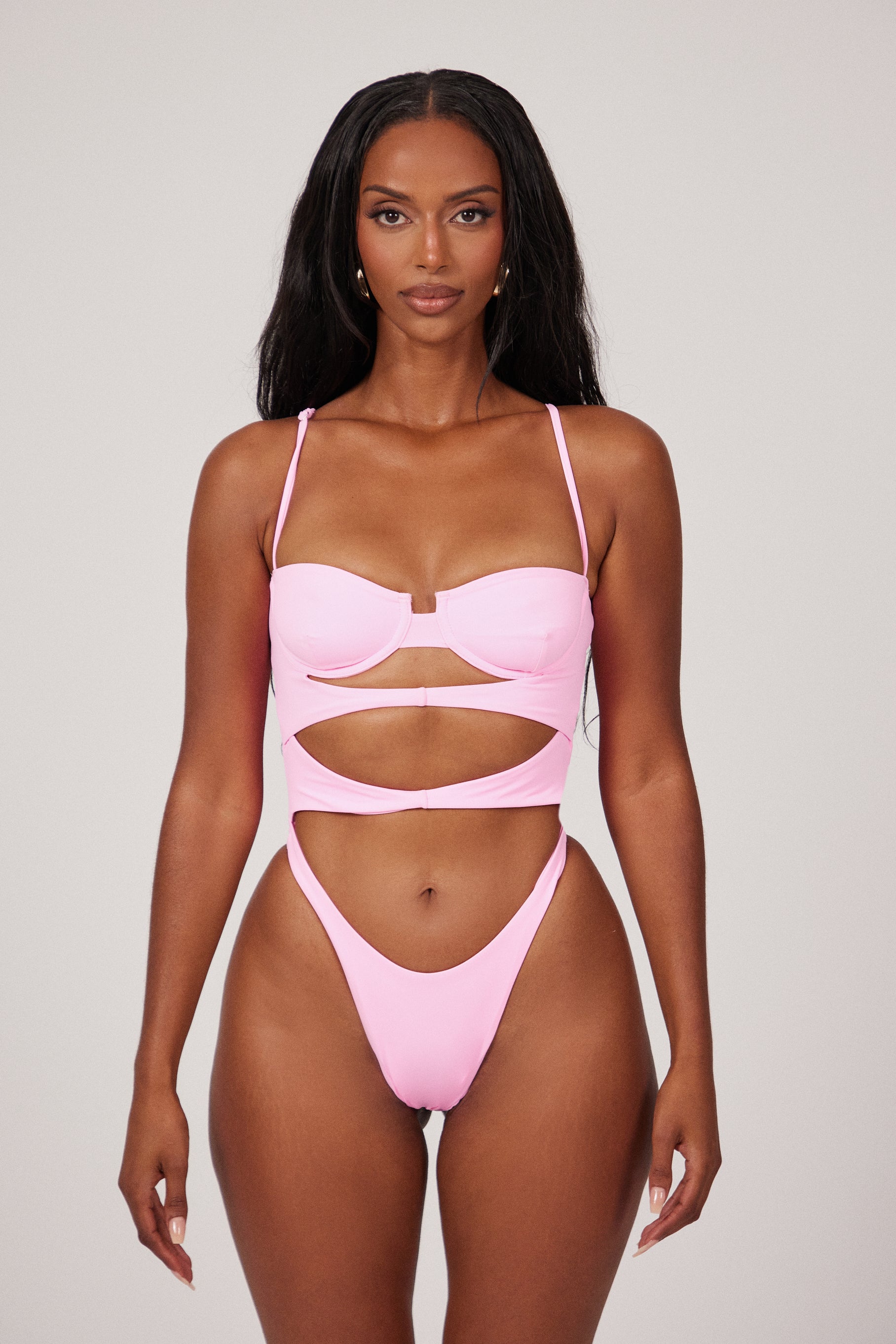 The cut out cup swim Pink