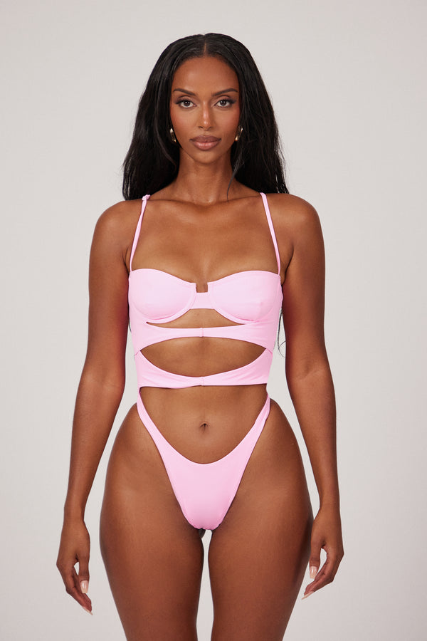 The cut out cup swim- Pink