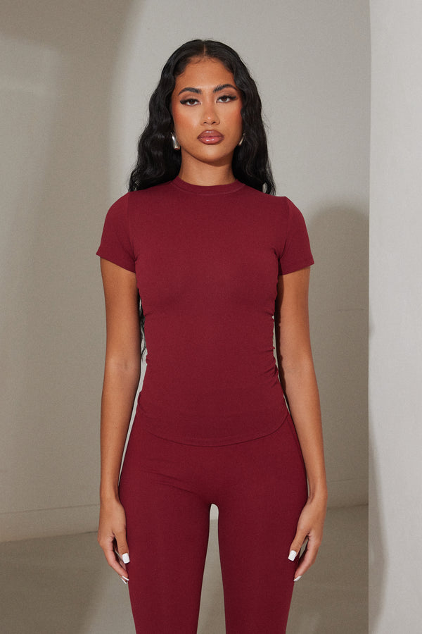 The Sculpt short sleeve tee - Wine