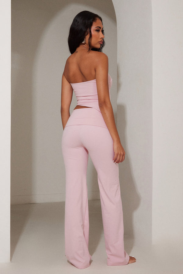 The sculpt foldover trousers - Pink