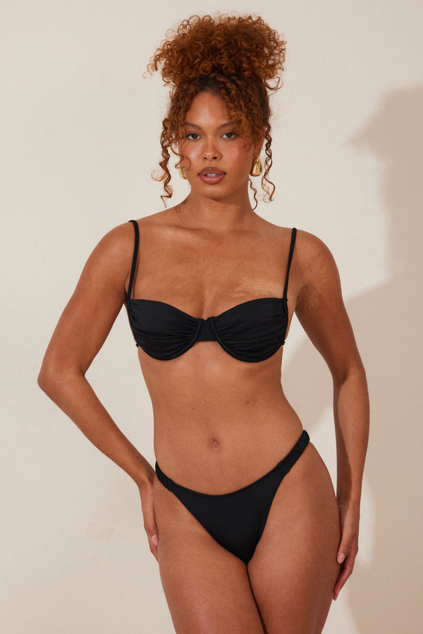 Ruched cup bikini - Black