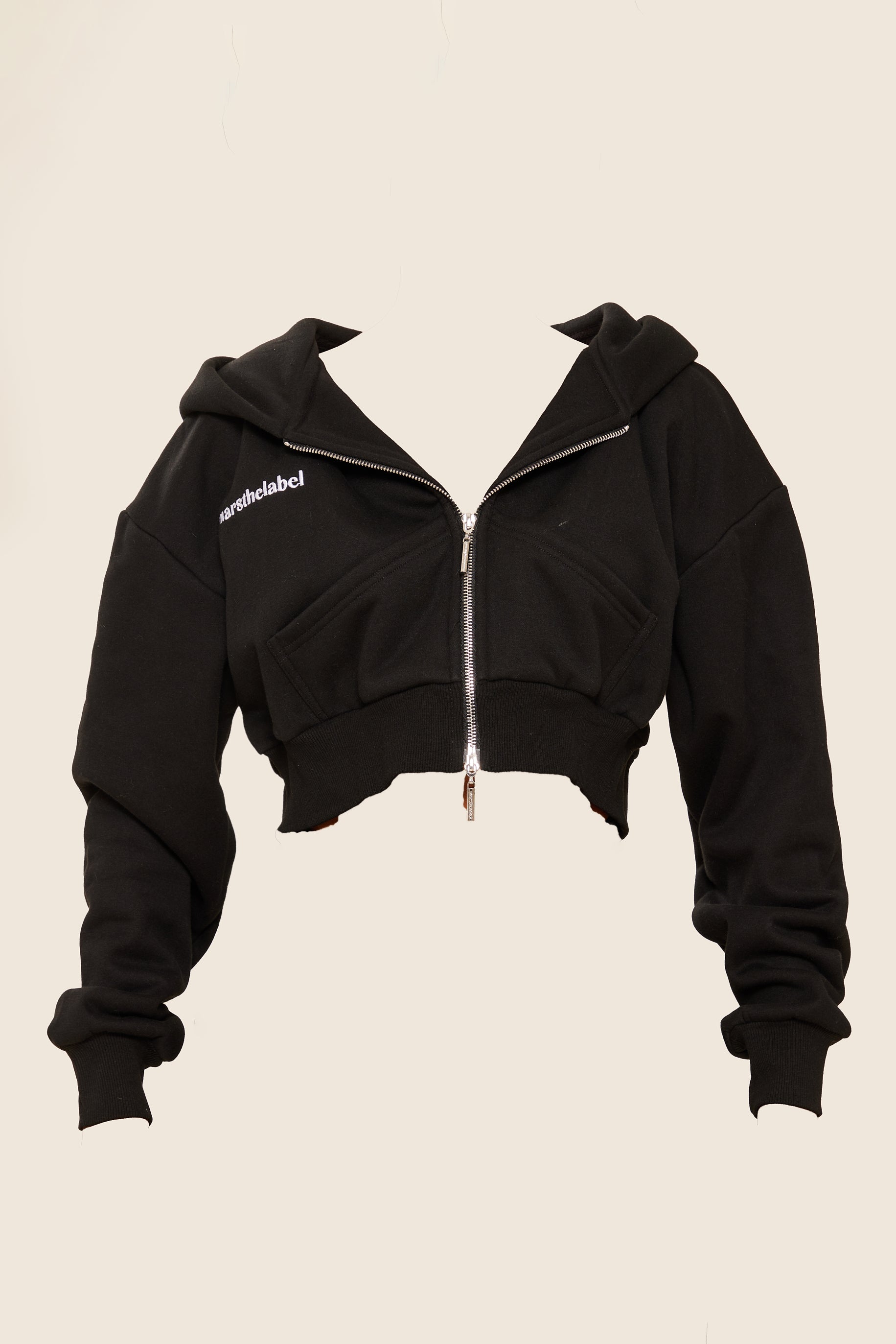 The Classics Cropped Zip Hoodie in Black – marsthelabel