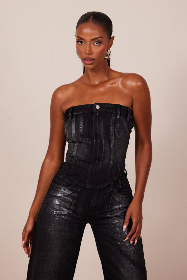 The Mylah Corset - Black Wash