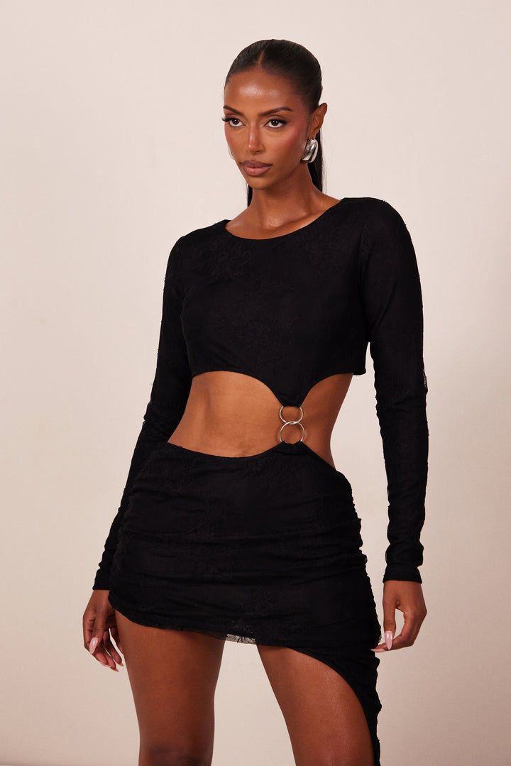 Ring Detail Cut Out Dress in Black – marsthelabel