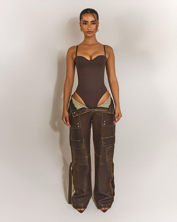 The Sculpt Bodysuit in Brown