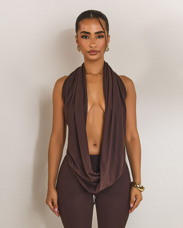 The Leia Top in Brown