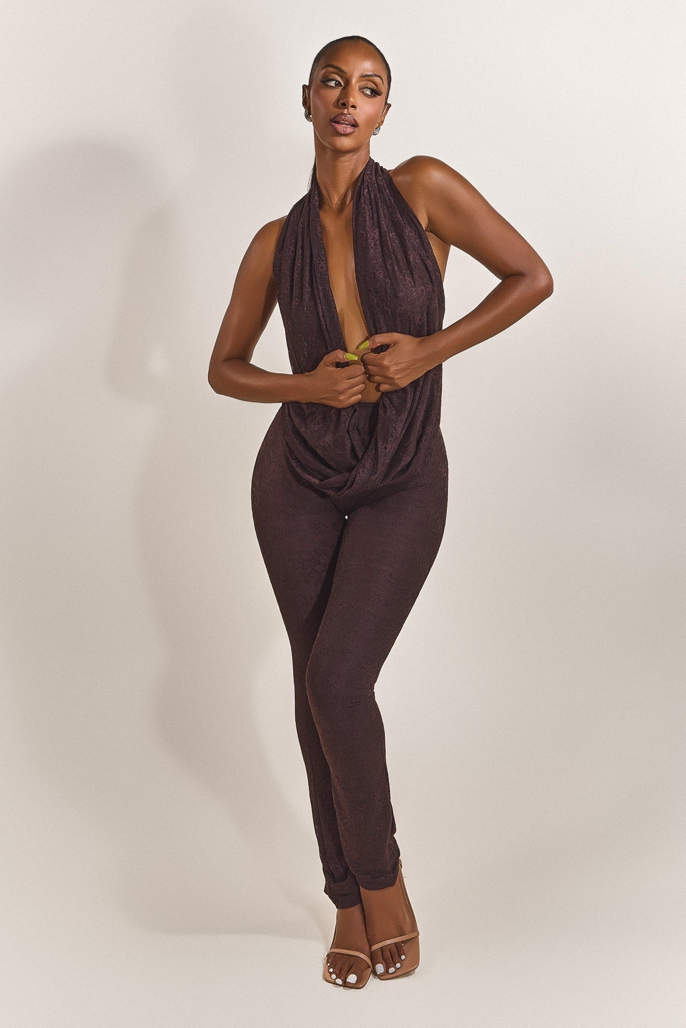 The Leia Top in Brown Lace – marsthelabel