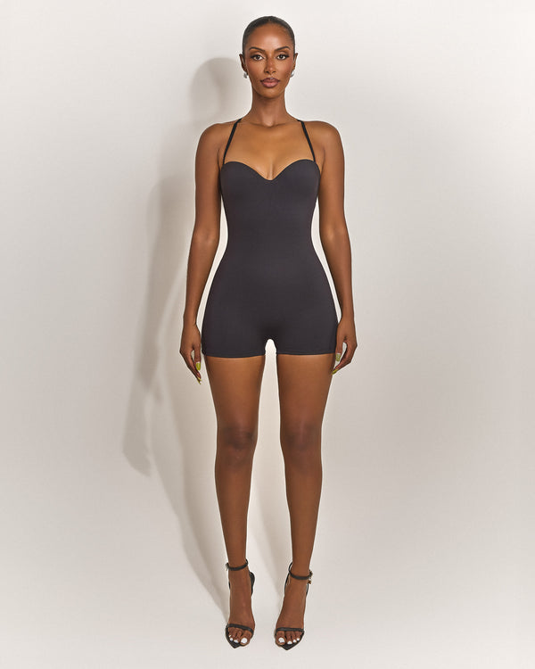 The Sculpt Playsuit in Black