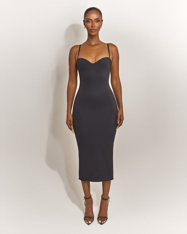 The Sculpt Midaxi in Black