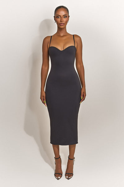 The Sculpt Midaxi in Black  marsthelabel