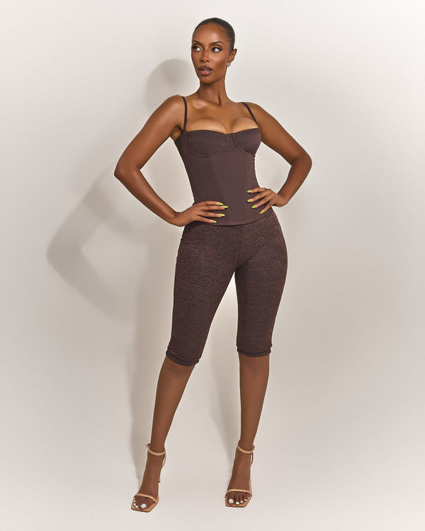 The Everly Corset in Brown