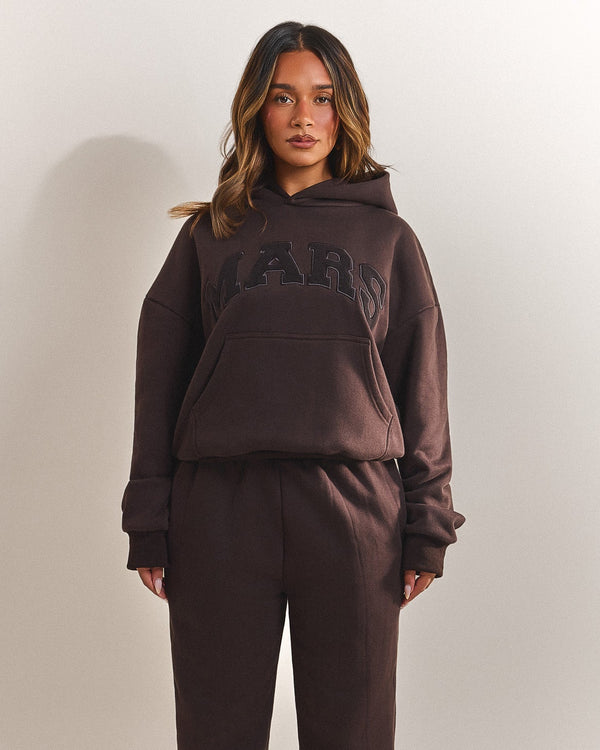 The Varsity Hoodie in Brown