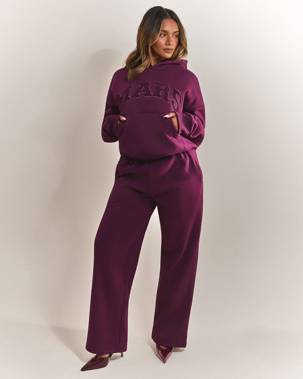The Varsity Hoodie in Plum