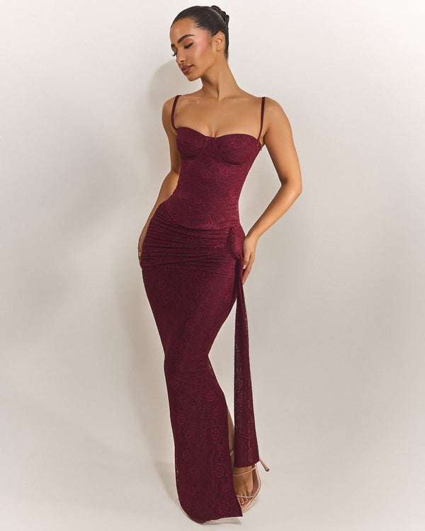 The Lexi Maxi Skirt in plum