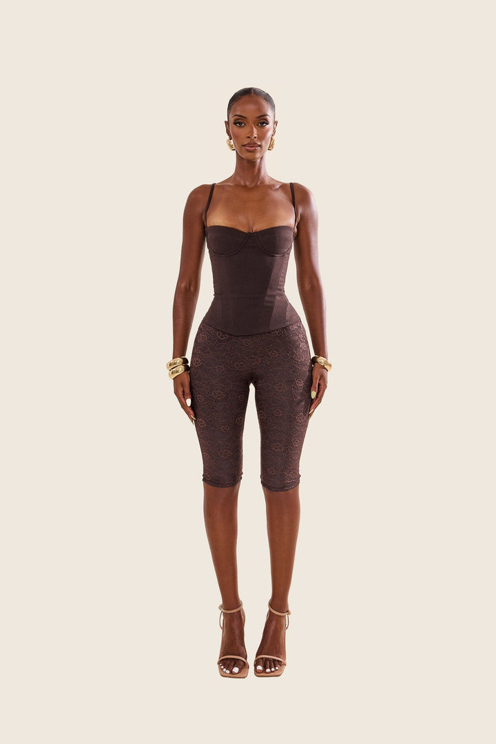Capri Trousers in Brown | Cropped Brielle Pants with Express Delivery marsthelabel Capri Trousers in Brown | Cropped Brielle Pants with Express Delivery marsthelabel