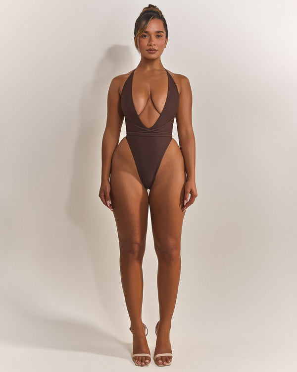The Fishtail Swim in Brown