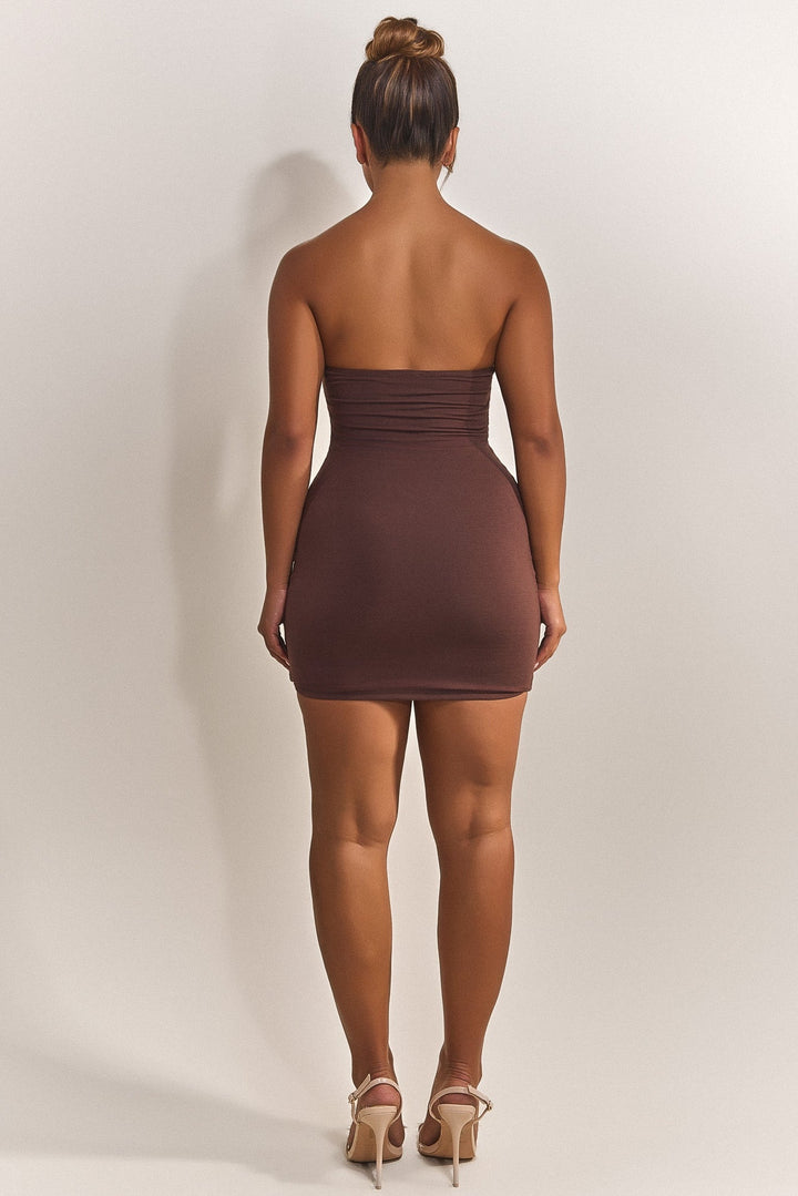 cut-out bandeau mini dress in grape Cut-Out Bandeau Bodycon Mini Dress in Grape