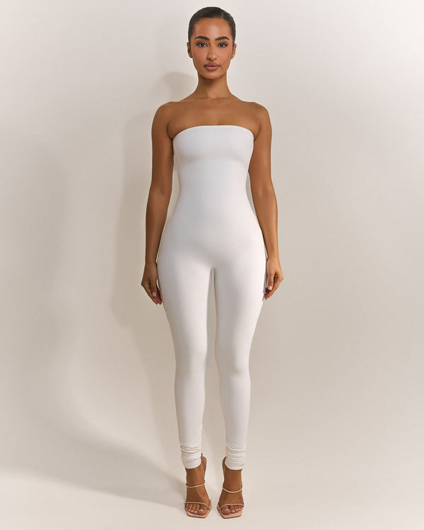 The Sculpt Long Unitard in White