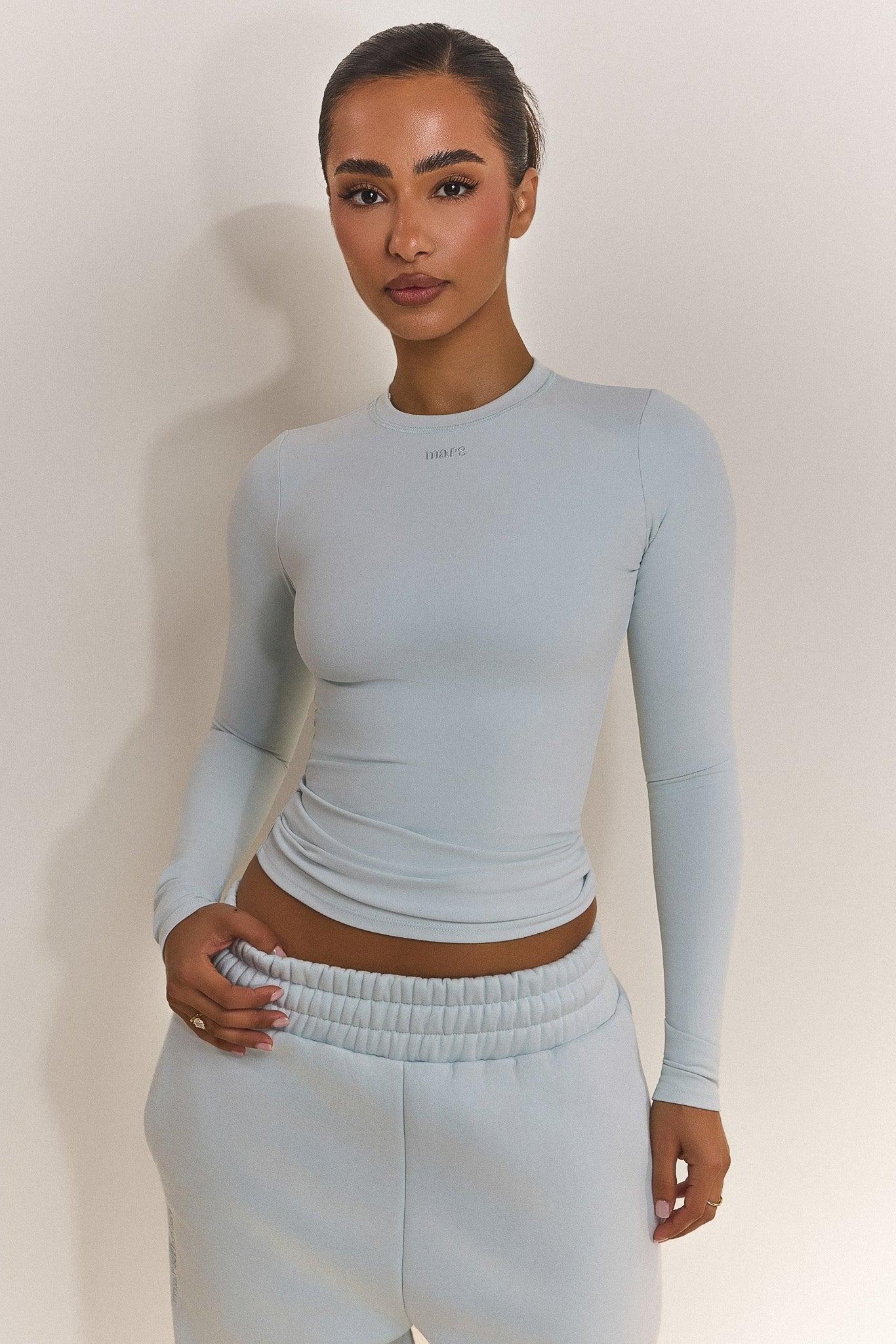 The Sculpt Long Sleeve Top in Baby Blue – marsthelabel