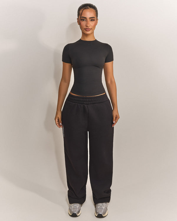 The Sculpt Short Sleeve Top in Black