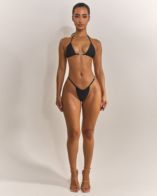 The Mars Detail String Bikini in Black