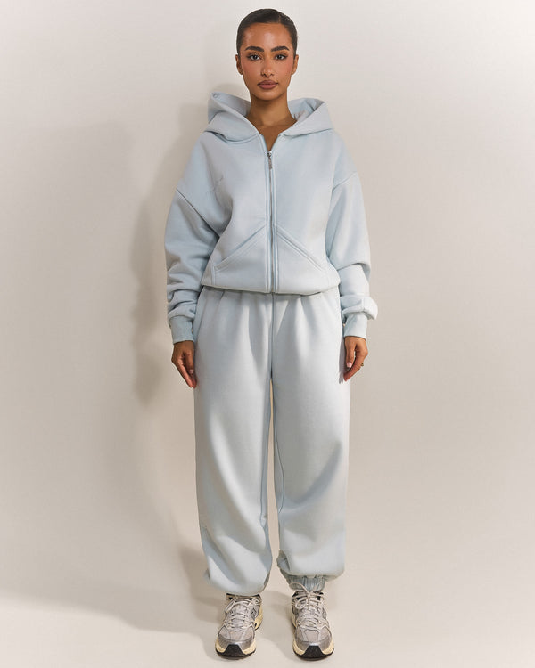 The Classics Longline Zip Jacket in Baby Blue