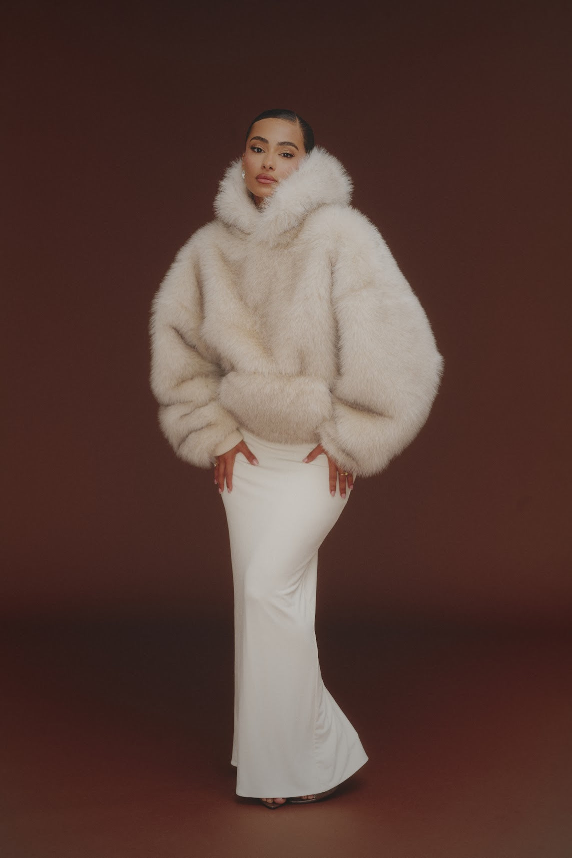 The Blair Fur Hoodie in Cream _ Pay in 3 with Klarna – marsthelabel