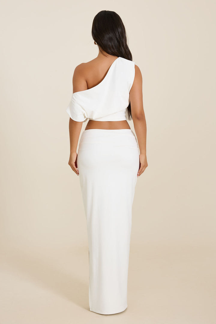 The Samira Maxi Skirt Set in White – marsthelabel