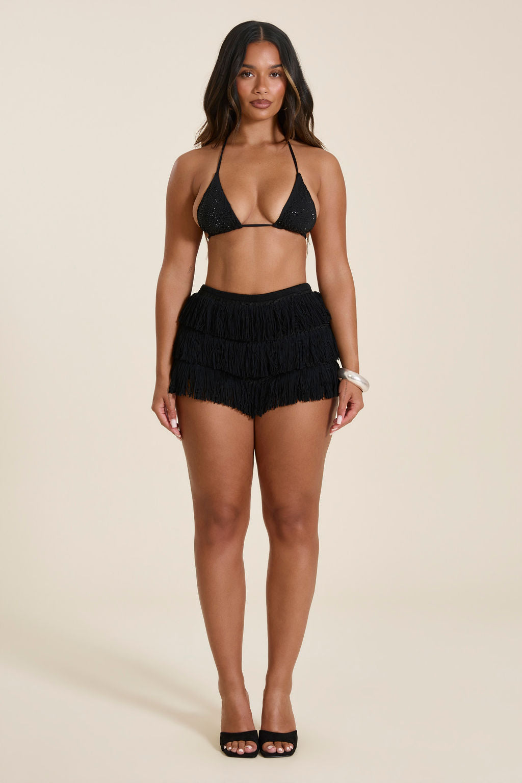 The Tayja Crochet Mini Shorts in Black – marsthelabel