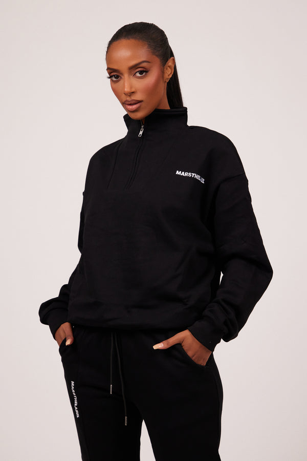 The Essentials Quarter Zip - Black