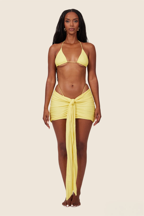 Tie Up Mini Skirt in Yellow