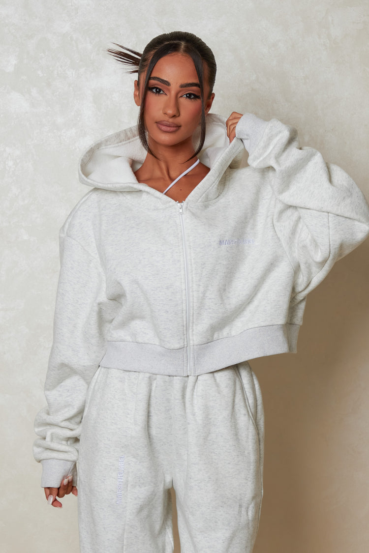 Essentials Cotton Half Zip-Lightning Grey Marl